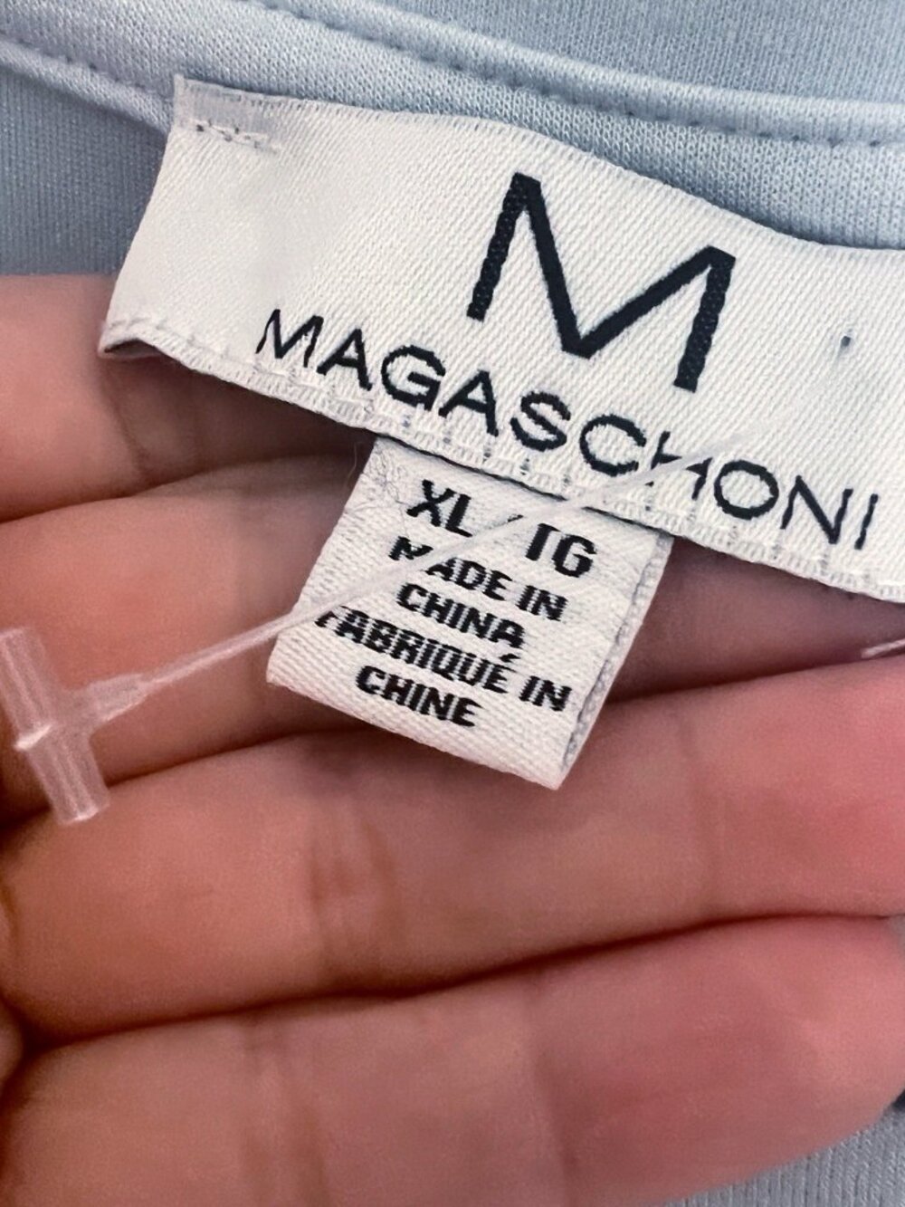 NEW MAGASHONI Light Blue MODAL Top Crewneck Puff Sleeve Sweater Size XLARGE NWOT - Picture 7 of 8